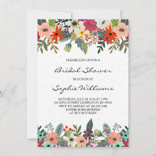 Invitation Fête des mariées Fleurs Classy