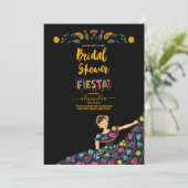 Invitation Fête des mariées Fleurs colorées Fiesta (Debout devant)