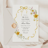 Invitation Fête des mariées Fleurs et vaches jaunes