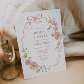 Invitation Fête des mariées Fleurs et vaches roses