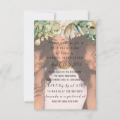 Invitation Fête des mariées Fleurs Photo Gold Spark Wreath (Devant)