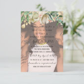 Invitation Fête des mariées Fleurs Photo Gold Spark Wreath (Debout devant)