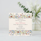 Invitation Fête des mariées Fleurs sauvages et papillons d'ét (Debout devant)