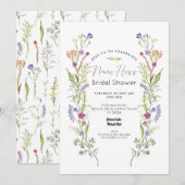 Invitation Fête des mariées Fleurs sauvages Floral Ditsy (Devant / Derrière)