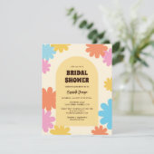 Invitation Fête des mariées Fleurs Super rétro simple (Debout devant)