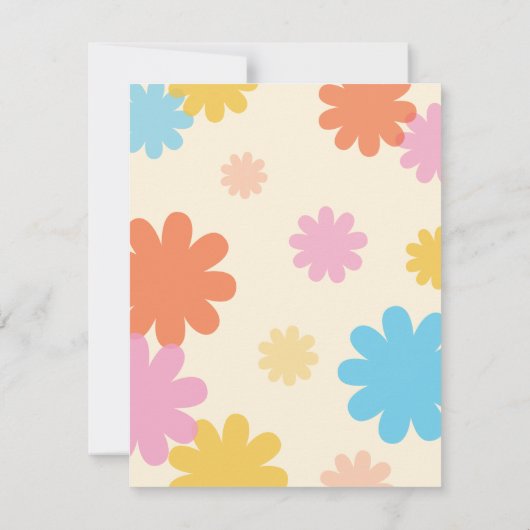 Invitation Fête des mariées Fleurs Super rétro simple (Dos)