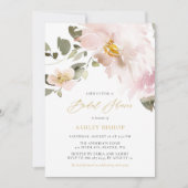 Invitation Fête des mariées Fleurs vives de l'aquarelle fémin (Devant)