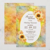 Invitation Fête des mariées Floral de tournesol rustique (Devant / Derrière)