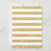 Invitation Fête des mariées Floral Gold White Stripes (Dos)