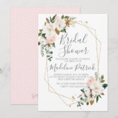 Invitation Fête des mariées Floral Magnolia (Devant / Derrière)