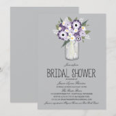 Invitation Fête des mariées Floral Mason Jar (Devant / Derrière)