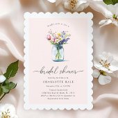 Invitation Fête des mariées Floral Mason Jar