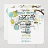 Invitation Fête des mariées Floral Mason Jars (Devant / Derrière)