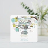 Invitation Fête des mariées Floral Mason Jars (Debout devant)