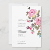 Invitation Fête des mariées floral minimal (Devant)