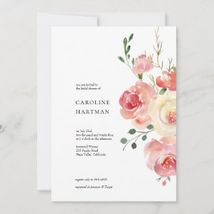 Invitation Fête des mariées floral minimal