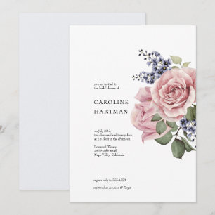 Invitation Fête des mariées floral minimal