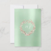 Invitation Fête des mariées Floral Mint Rose Rose Or (Dos)