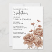 Invitation Fête des mariées Floral Mocha Mousse (Devant)