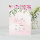 Invitation Fête des mariées Floral rose Fête des mariées mode (Debout devant)