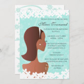 Invitation Fête des mariées Floral Tiffany Turquoise (Devant / Derrière)