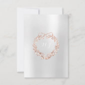 Invitation Fête des mariées Floral Wreath Argent Rose Rose Or (Dos)
