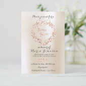 Invitation Fête des mariées Floral Wreath Ivory Rose Rose Or (Debout devant)