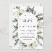 Invitation Fête des mariées florale À feuillage persistant d' (Devant)