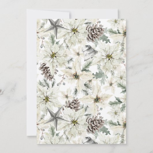 Invitation Fête des mariées florale À feuillage persistant d' (Dos)