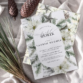 Invitation Fête des mariées florale À feuillage persistant d'