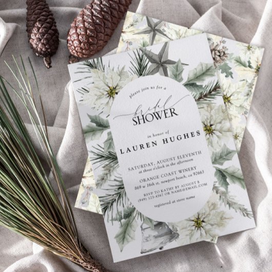 Invitation Fête des mariées florale À feuillage persistant d'