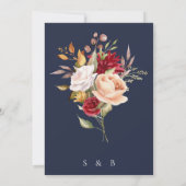 Invitation Fête des mariées florale à la chute bleue de la ma (Dos)