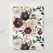 Invitation Fête des mariées florale à la crème de Bourgogne c (Dos)