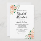 Invitation Fête des mariées florale à l'aquarelle brune (Devant)