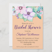 Invitation Fête des mariées florale Apricot (Devant)