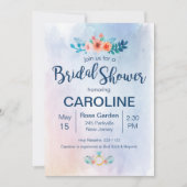 Invitation Fête des mariées florale aquarelle (Devant)