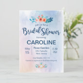 Invitation Fête des mariées florale aquarelle (Debout devant)