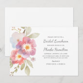 Invitation Fête des mariées florale aquarelle (Devant / Derrière)