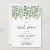 Invitation Fête des mariées florale, Aquarelle Fleurs de chal (Devant)