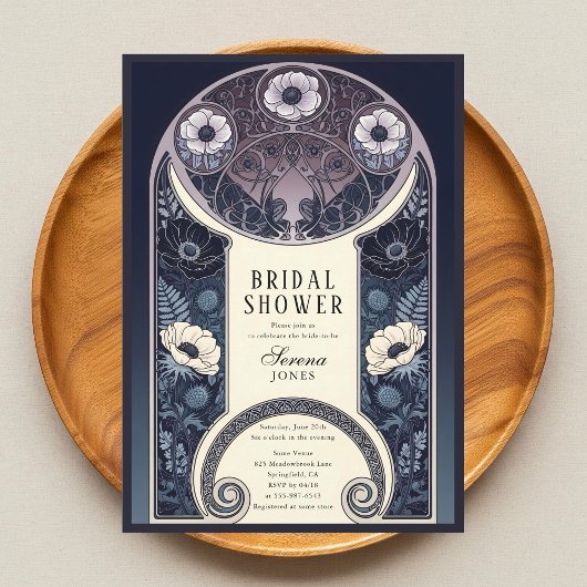 Invitation Fête des mariées florale Art nouveau de la florais