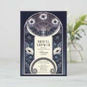 Invitation Fête des mariées florale Art nouveau de la florais (Debout devant)