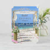 Invitation Fête des mariées Florale Beach Arbor (Debout devant)