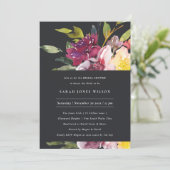 INVITATION FÊTE DES MARIÉES FLORALE BLACK JAUNE BLEU BURGUNDY (Debout devant)