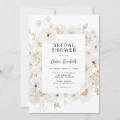 Invitation Fête des mariées florale blanche (Devant)