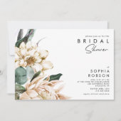 Invitation Fête des mariées florale blanche (Devant)