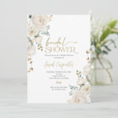 Invitation Fête des mariées florale blanche (Debout devant)