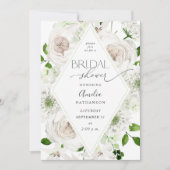 Invitation Fête des mariées florale blanche (Devant)