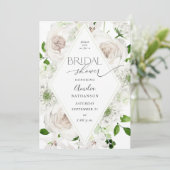 Invitation Fête des mariées florale blanche (Debout devant)