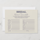 Invitation Fête des mariées Florale Blanche de la marine Mot  (Devant)