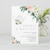 Invitation Fête des mariées Florale Blanche Et Blanche (Debout devant)
